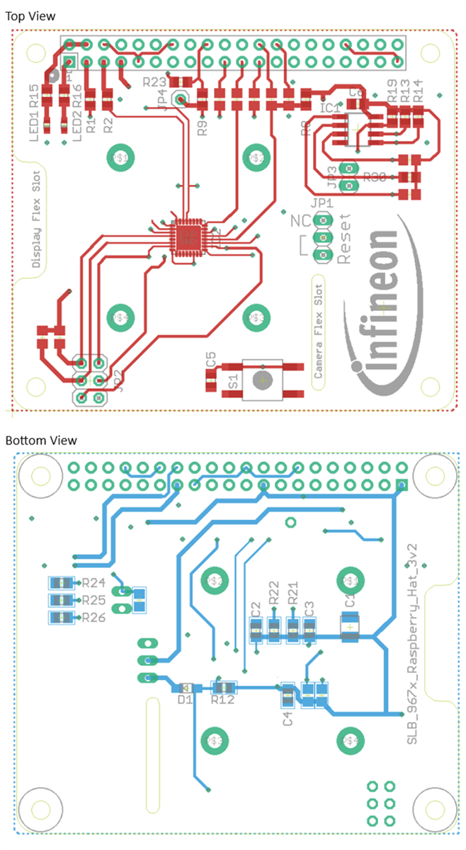 Mechanical Drawing - Infineon Technologies OPTIGA™ TPM SLB 9673 Raspberry Pi Evaluation Board